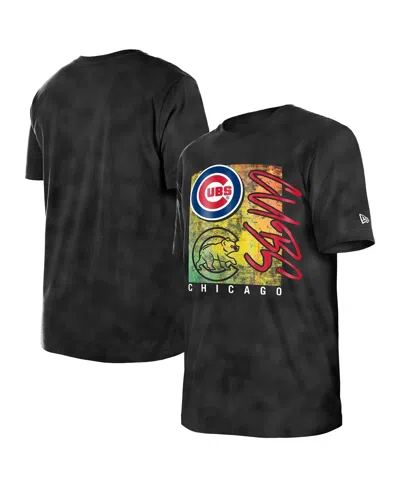 New Era Women'sâ Black Chicago Cubs Sport Classics Enzyme Wash Oversized T-shirt