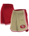 New Era Women'sâ Gold/scarlet San Francisco 49ers Throwback Sport Classics Mesh Shorts In Multi