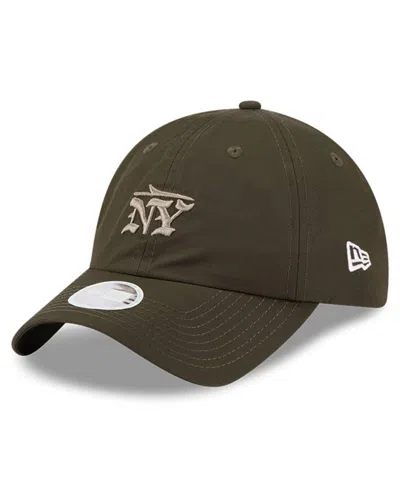 New Era Women'sâ Gotham Green New York Jets 2025 Rivalries Collection Pony Tail Adjustable Hat In Dark Green