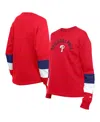 New Era Women's Red Philadelphia Phillies Gameday Crewneck Sweatshirt In Red