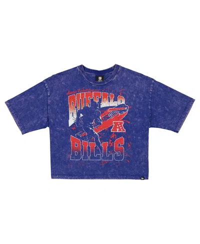 New Era Women'sâ Royal Buffalo Bills Cropped Boxy Sport Classics Mineral Wash T-shirt In Blue