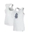 New Era Women'sâ White Chicago Cubs Gameday Pinstripe Tank Top In White