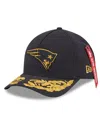 New Era X Alpha Industries Men's Black New England Patriots A-frame 9forty Adjustable Hat In Black