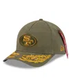 New Era X Alpha Industries Men's Olive San Francisco 49ers A-frame 9forty Adjustable Hat In Gray