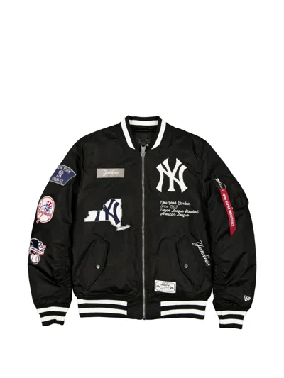 New Era X Alpha Industries New York Yankees Ma-1 Bomber Jacket In Black