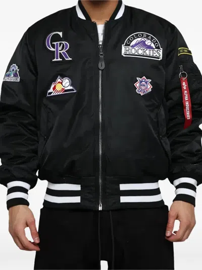 New Era X Alpha Industries Reversible Bomber Jacket In Black