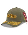 New Era X Alpha Men's Industries Olive New York Jets A-frame 9forty Adjustable Hat In Green