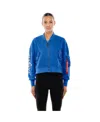 New Era X Alpha Women's Industries Royal Los Angeles Dodgers Cropped Full-zip Jacket In Blue