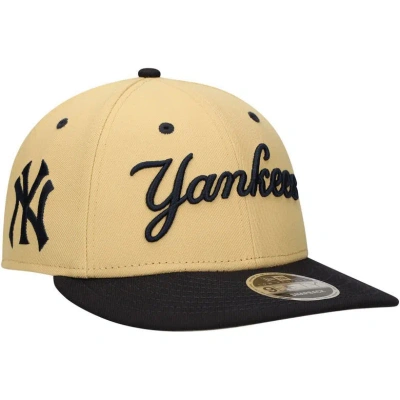 New Era X Felt Gold New York Yankees Low Profile 9fifty Snapback Hat