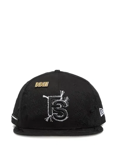 New Era X Ftshp 59fifty Distressed Cap In Black