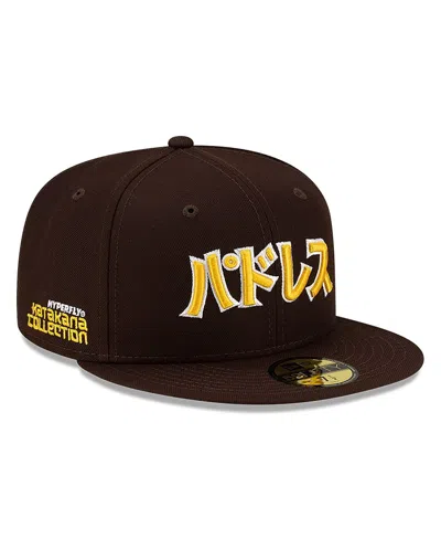 New Era X Hyperfly Men's Brown San Diego Padres 59fifty Fitted Hat In Black