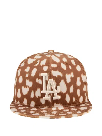 New Era X Los Angeles Dodgers Animal-print Baseball Cap In Brown