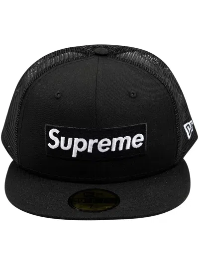 New Era X  Box Logo Mesh "olive" Cap In Burgundy