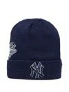 New Era X New York Yankees Mlb Logo-appliqué Beanie In Blue
