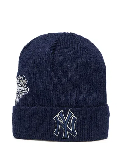 New Era X New York Yankees Mlb Logo-appliqué Beanie In Blue