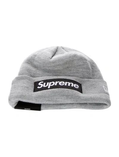 Pre-owned New Era X Supreme Box Logo Beanie W/tags In Gray