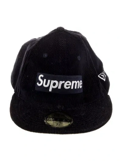 Pre-owned New Era X Supreme Corduroy Box Logo Hat In Blue