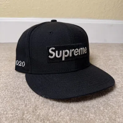 Pre-owned New Era X Supreme New Era Box Logo Fitted Hat Size 7 3/8 In Black