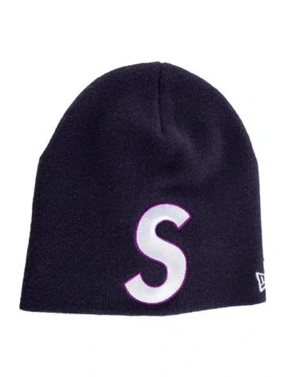 Pre-owned New Era X Supreme S Logo Beanie In Blue