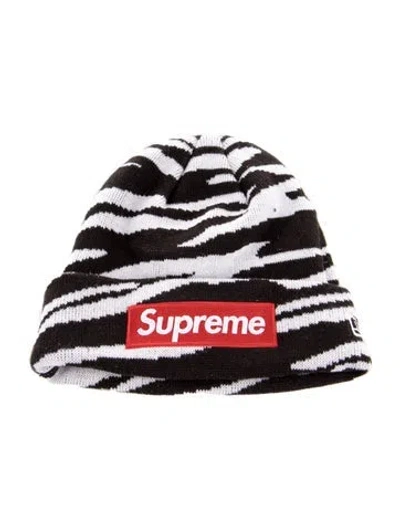 Pre-owned New Era X Supreme Zebra Box Logo Beanie In Multi