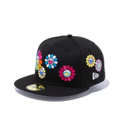 Pre-owned New Era X Takashi Murakami Flower Allover 59fifty Fitted Hat In Black Rainbow