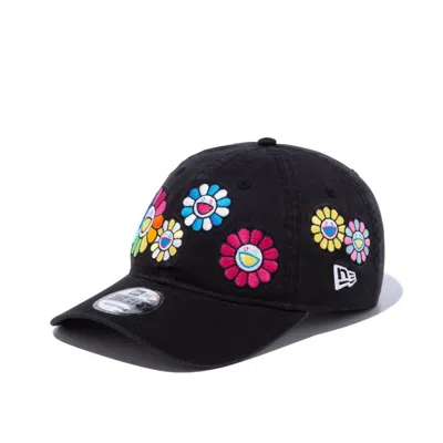 Pre-owned New Era X Takashi Murakami Flower Allover Cloth Strap Hat In Faded Black
