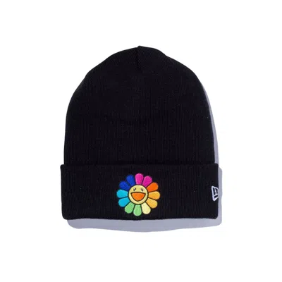 Pre-owned New Era X Takashi Murakami Flower Basic Cuff Knit Beanie In Black