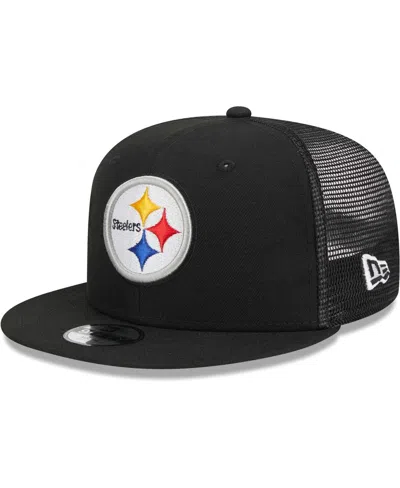 New Era Kids' Youth Boys And Girls  Black Pittsburgh Steelers Main Trucker 9fifty Snapback Hat