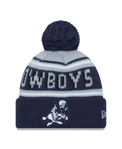 New Era Kids' Youth Boys  Gray, Navy Distressed Dallas Cowboys Gridiron Classics Main Cuffed Knit Hat With In Gray,navy