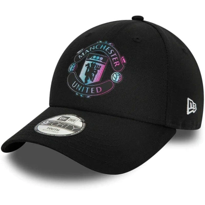 New Era Kids' Youth  Black Manchester United Holographic 9forty Adjustable Hat