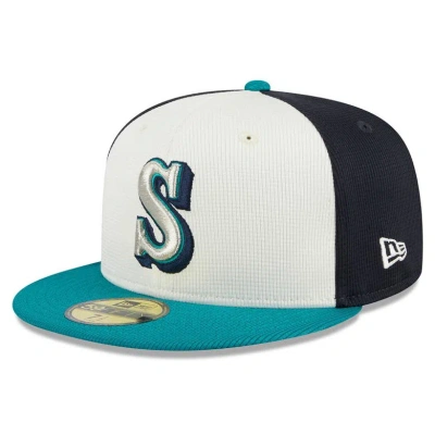 New Era Kids' Youth   Cream Seattle Mariners 2024 Batting Practice 59fifty Fitted Hat