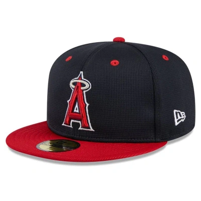 New Era Kids' Youth   Navy Los Angeles Angels 2024 Batting Practice 59fifty Fitted Hat