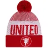 NEW ERA YOUTH NEW ERA RED MANCHESTER UNITED ENGINEERED SPORT CUFFED KNIT HAT WITH POM