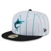 NEW ERA YOUTH NEW ERA  WHITE MIAMI MARLINS 2024 BATTING PRACTICE 59FIFTY FITTED HAT