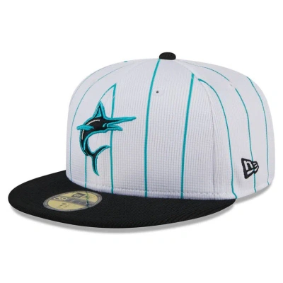 New Era Kids' Youth   White Miami Marlins 2024 Batting Practice 59fifty Fitted Hat