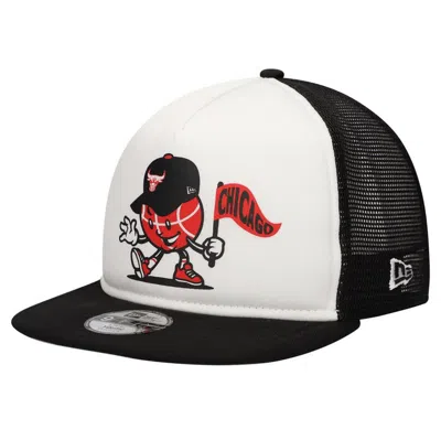 New Era Kids' Youth  White/black Chicago Bulls Court Sport Mascot 9fifty Snapback Hat