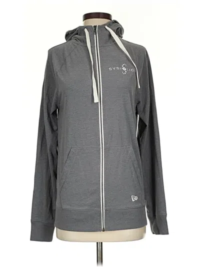 Pre-owned New Era Zip Up Hoodie In Gray