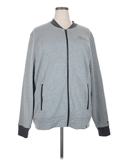 Pre-owned New Era Zip Up Hoodie In Gray
