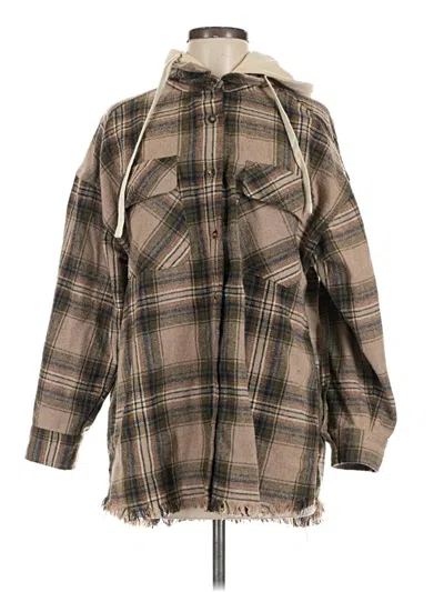 Pre-owned New In 3/4 Sleeve Blouse In Brown