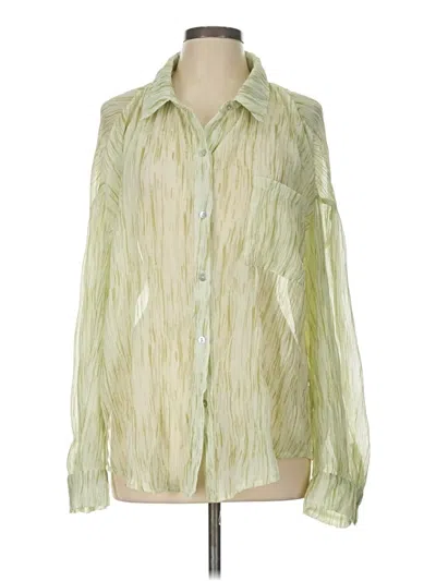 Pre-owned New In Long Sleeve Blouse In Green