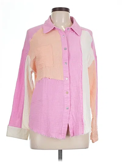 Pre-owned New In Long Sleeve Blouse In Pink
