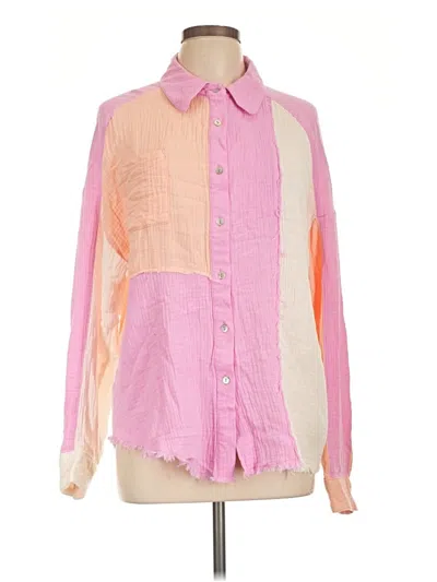 Pre-owned New In Long Sleeve Button Down Shirt In Pink