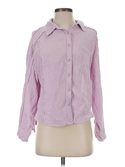 Pre-owned New In Long Sleeve Button Down Shirt In Purple