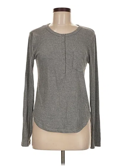 Pre-owned New In Long Sleeve Henley Shirt In Gray