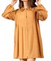 New In Raglan Sleeve Mini Dress In Camel In Brown