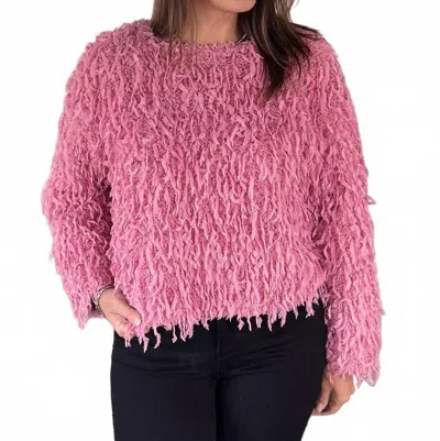 New In Shaggy Sweetheart Sweater In Pink In Multi
