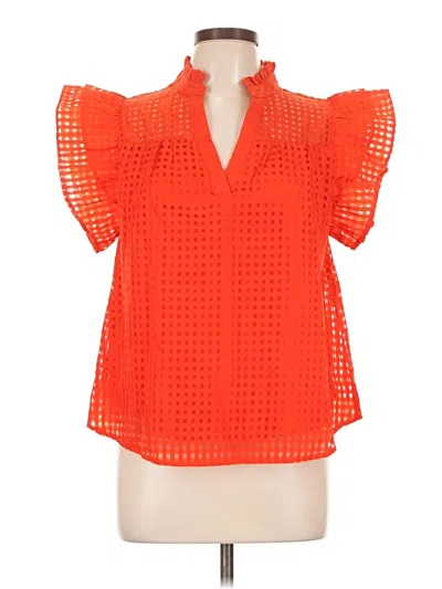New In Short Sleeve Blouse In Orange