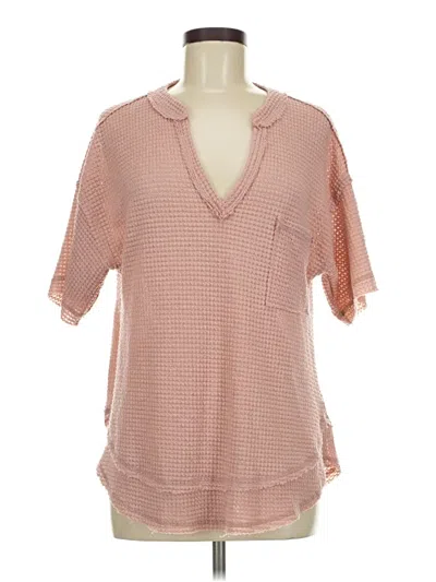 Pre-owned New In Short Sleeve Blouse In Pink