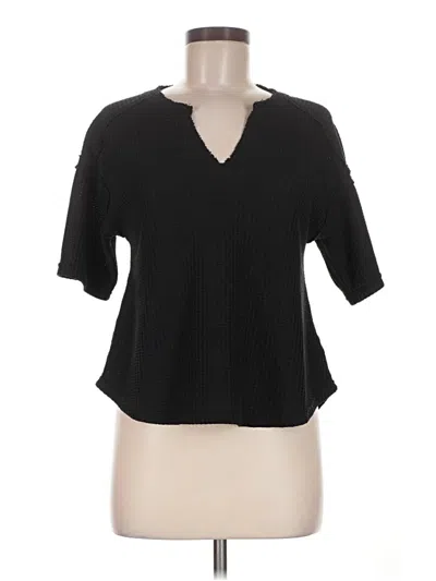 Pre-owned New In Short Sleeve Top Black V-neck Tops