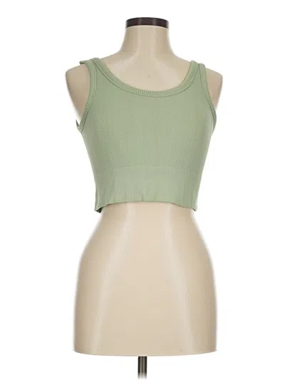 Pre-owned New In Tank Top Green Strapless Neckline Tops